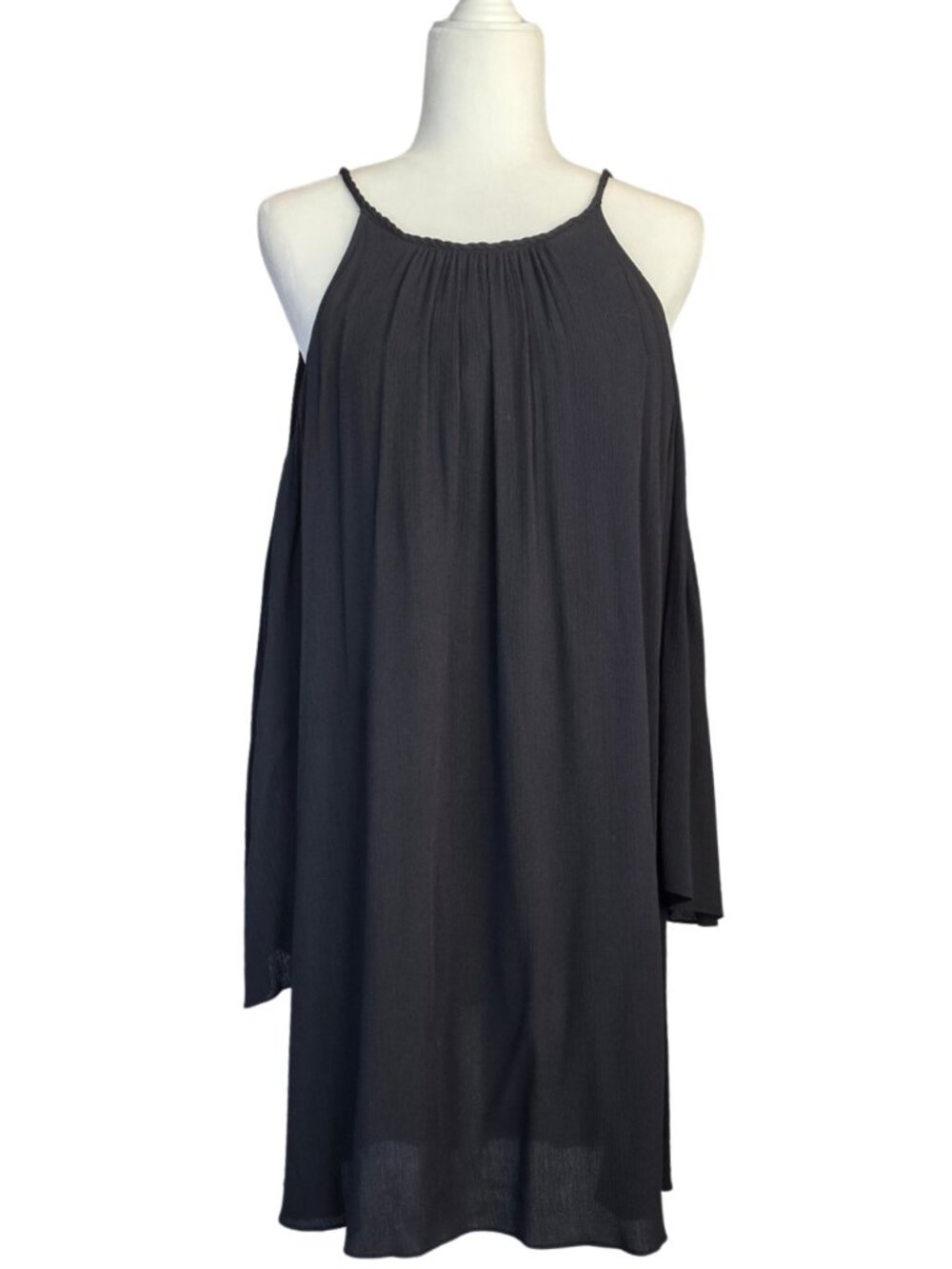 SANCTUARY Black Bell Sleeve Cold Shoulder Dress Size S